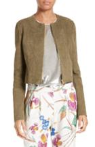Women's Diane Von Furstenberg Zip Front Suede Jacket