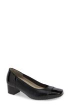 Women's Ara Evan Cap Toe Pump M - Black