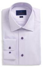 Men's David Donahue Slim Fit Check Dress Shirt .5 - 32/33 - Purple
