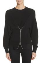 Women's Alexander Wang Zip Front Wool & Cashmere Blend Sweater - Black