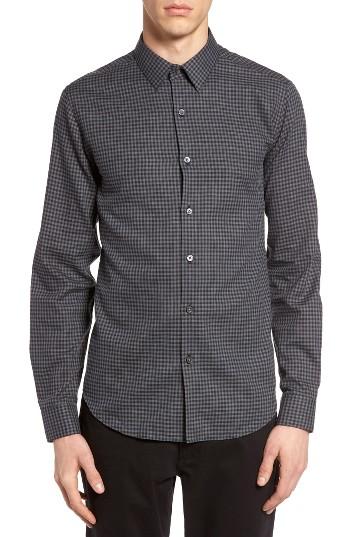 Men's Theory Sylvain Piran Trim Fit Check Sport Shirt - Grey