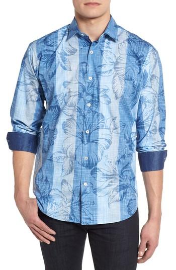 Men's Bugatchi Sport Shirt - Blue