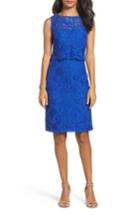 Women's Ellen Tracy Lace Popover Dress - Blue