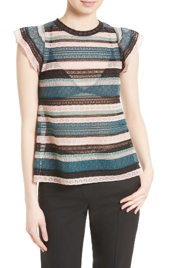 Women's M Missoni Metallic Lace Ribbon Top