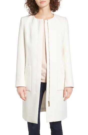 Women's Ted Baker London Kirliye Zip Front Car Coat - White