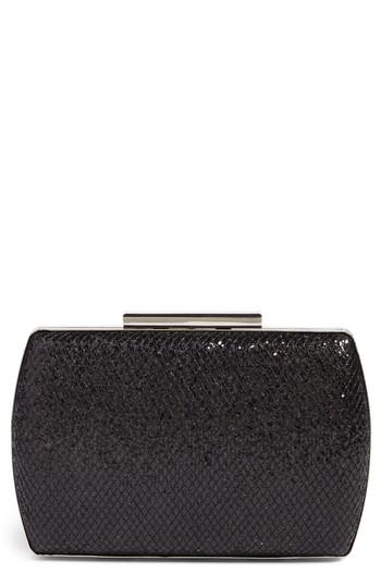 Nordstrom Glitter Minaudiere - Black