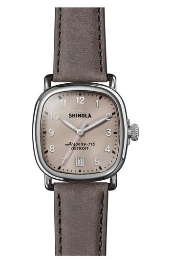 Women's Shinola The Guardian Leather Strap Watch, 36mm