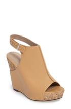 Women's Charles By Charles David Ames Platform Wedge Sandal M - Beige