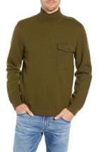 Men's J.crew Wallace & Barnes Felted Merino Wool Mock Neck Pullover - Green