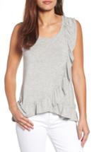 Women's Bobeau Julie Tulip Hem Ruffle Tank - Grey