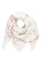 Women's Bp. Multicolor Grid Square Scarf, Size - Ivory