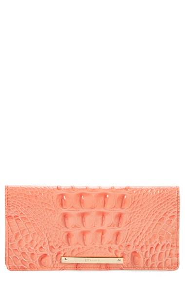 Women's Brahmin 'ady' Croc Embossed Continental Wallet - Beige