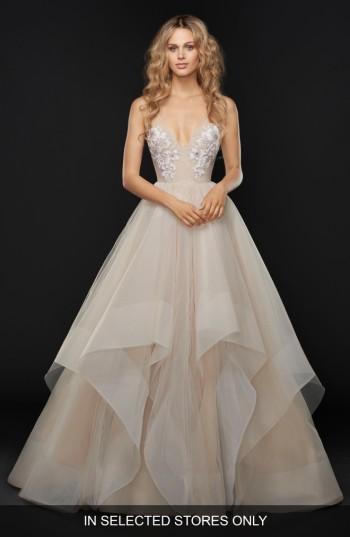 Women's Hayley Paige Keagan Embellished Tulle Ballgown, Size In Store Only - Beige