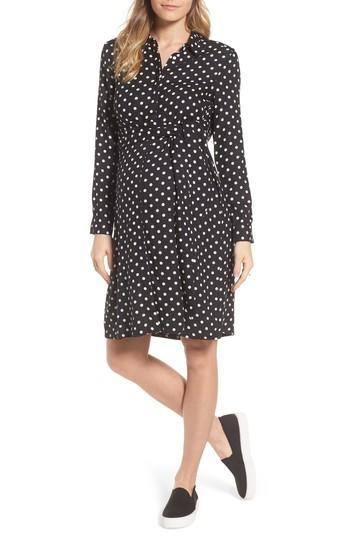 Women's Isabella Oliver Elisha Maternity Shirtdress - Black