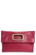 Vince Camuto Large Marti Leather Convertible Clutch - Pink