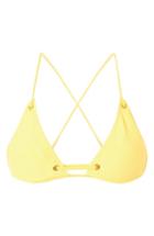 Women's Topshop Rib Eyelet Triangle Bikini Top Us (fits Like 0) - Yellow