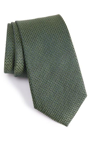 Men's Calibrate Pop Dot Silk Tie, Size - Green