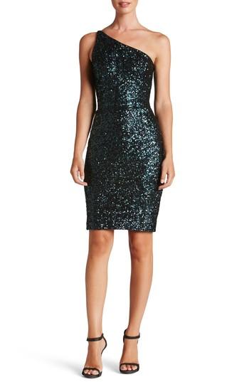 Women's Dress The Population Cher One-shoulder Sequin Body-con Dress - Blue