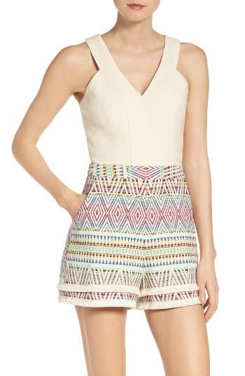 Women's Adelyn Rae Fringe Jacquard Romper