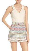 Women's Adelyn Rae Fringe Jacquard Romper
