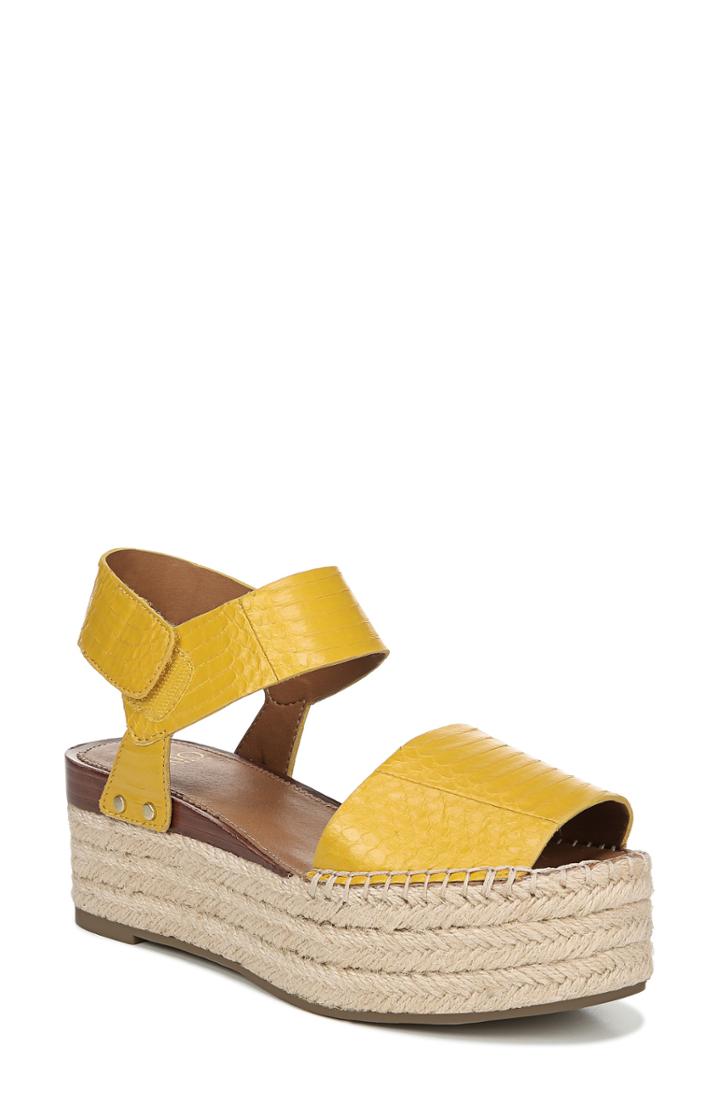 Women's Sarto By Franco Sarto Leo Platform Espadrille Sandal M - Yellow