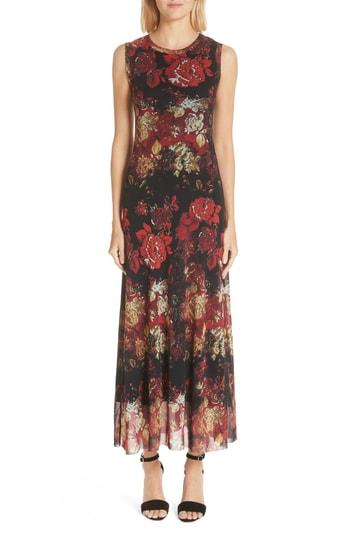 Women's Fuzzi Button Hem Tulle Maxi Dress(nordstrom Exclusive) - Red