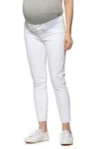 Women's Paige Verdugo Raw Hem Crop Skinny Maternity Jeans - White