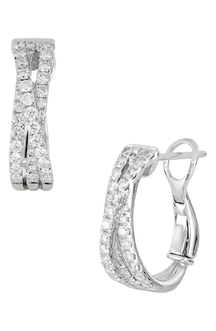 Women's Bony Levy Twist Diamond Hoop Earrings (trunk Show Exclusive)
