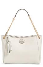 Tory Burch Mcgraw Leather Shoulder Bag - White