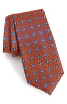 Men's Nordstrom Men's Shop Sandy Medallion Silk Tie, Size - Orange