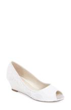 Women's Pink Paradox London 'vera' Lace Peep Toe Wedge Pump