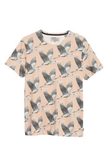 Men's Ted Baker London Flute Blue Heron Print T-shirt (xxl) - Orange