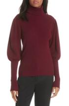 Women's Milly Bishop Sleeve Cashmere Sweater - Burgundy