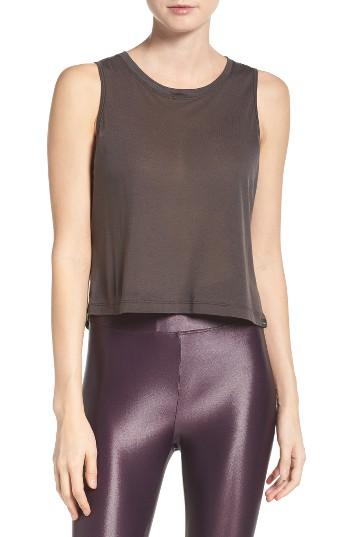 Women's Koral Crop Muscle Tank - Grey