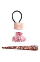 Tasha 3-pack Hair Tie & Clip Set, Size - Pink