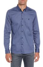 Men's Ted Baker London Waterloo Trim Fit Geo Print Sport Shirt (m) - Blue