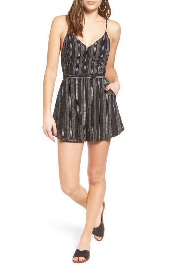 Women's Lush Cross Back Cami Romper - Black