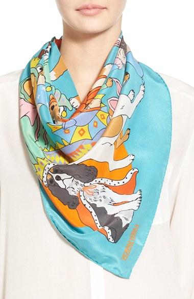 Women's Karen Mabon 'fancy Dress Dogs' Silk Scarf