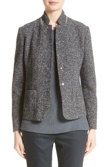 Women's Fabiana Filippi Pebble Tweed Knit Jacket Us / 38 It - Grey