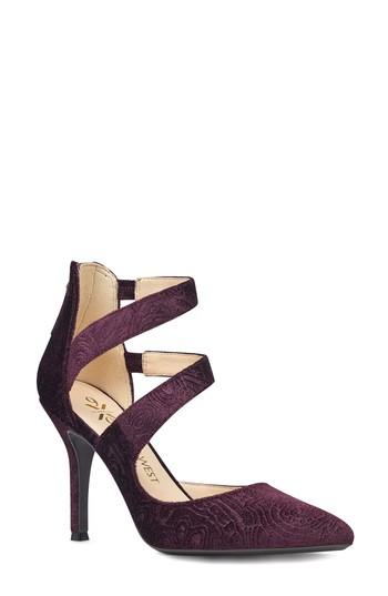 Women's Nine West Florent Asymmetrical Strappy Pump .5 M - Purple