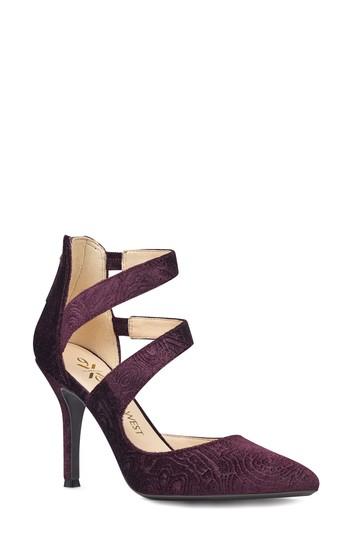 Women's Nine West Florent Asymmetrical Strappy Pump .5 M - Purple