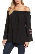 Women's Billy T Off The Shoulder Embroidered Top - Black