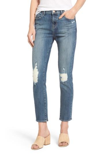 Women's Fidelity Denim Dee Dee Distressed Crop Jeans - Blue