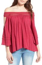 Women's Sun & Shadow Off The Shoulder Top - Pink