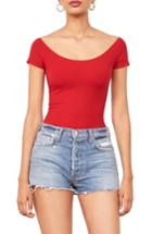 Women's Reformation Star Rib Knit Tee - Red