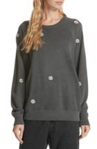 Women's The Great. The Daisy Embroidered College Sweatshirt - Black