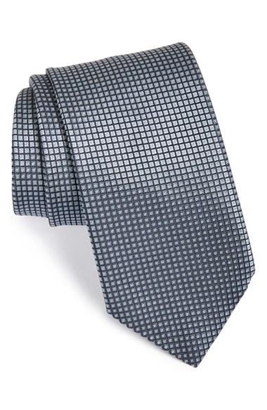 Men's Ermenegildo Zegna Geometric Silk Tie, Size - Grey