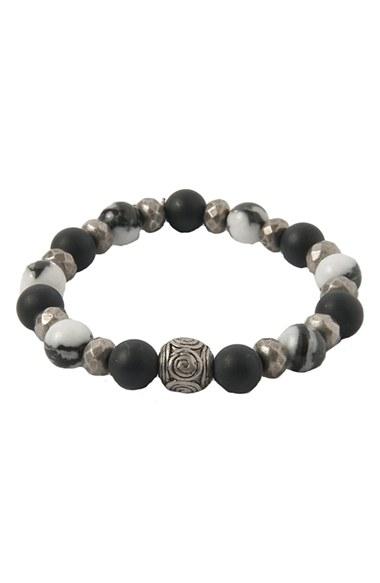 Men's Mr. Ettika Silver & Agate Stretch Bracelet