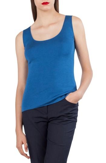Women's Akris Knit Silk Blend Top - Blue