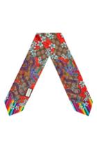 Women's Gucci Gg Dragon Rainbow Skinny Silk Scarf